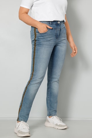 MIAMODA Slimfit Jeans in Blauw: voorkant