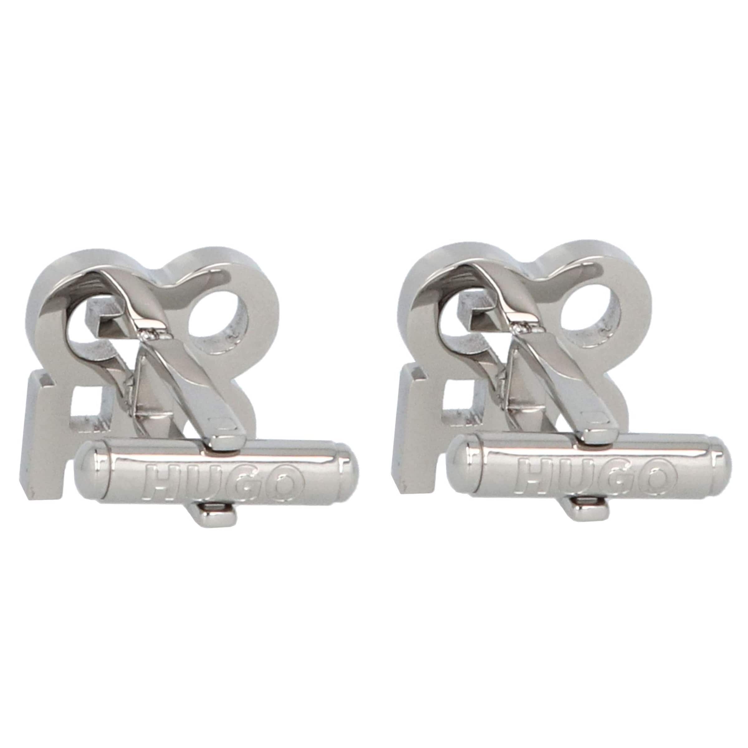 HUGO Manschettenknöpfe 'E-Stacked' in Silber