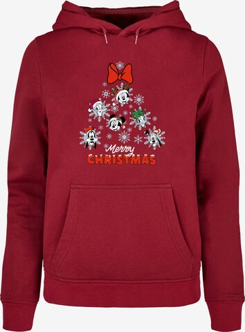 ABSOLUTE CULT Sweatshirt 'Mickey And Friends - Christmas Tree' in Rood: voorkant
