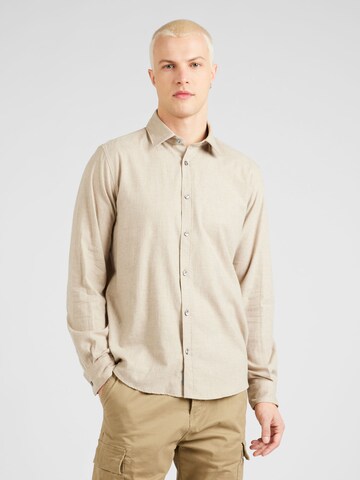s.Oliver Regular Fit Hemd in Beige: Vorderseite