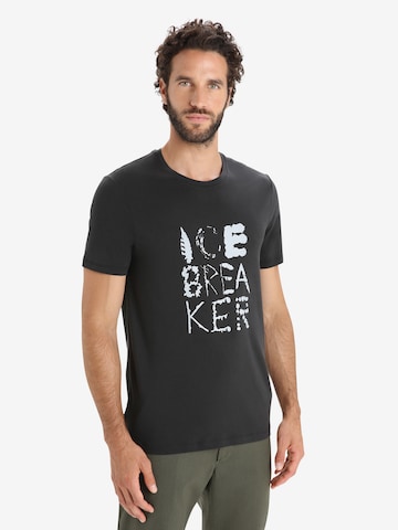 melns ICEBREAKER Sporta krekls: no priekšpuses