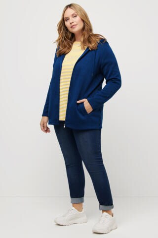 Ulla Popken Sweatjacke in Blau