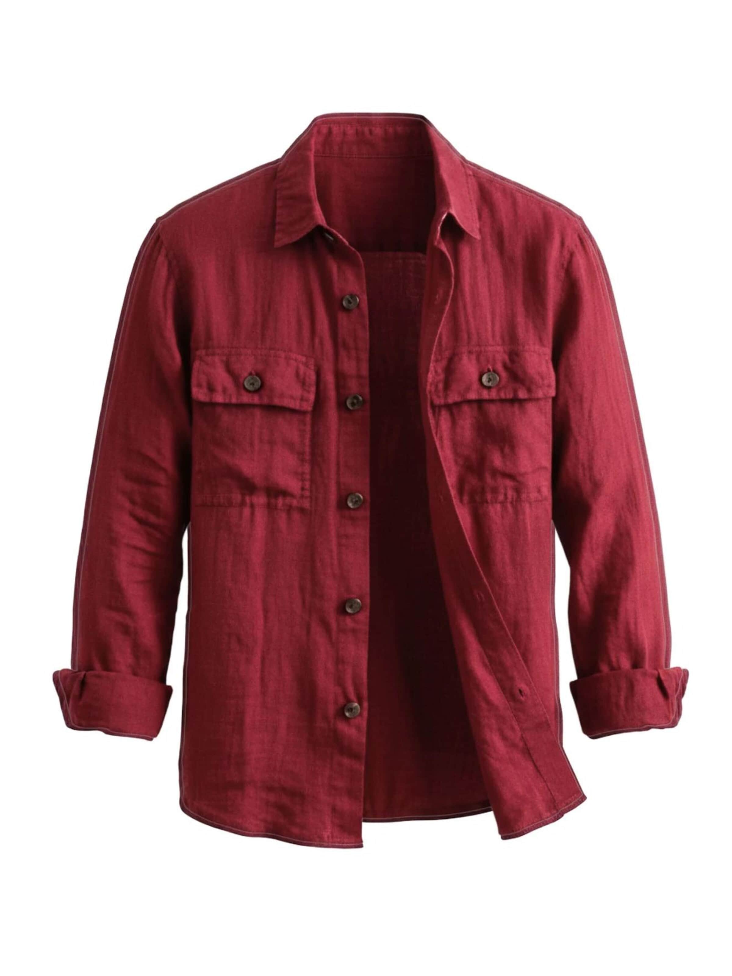 Il Lanificio - Ajuste regular Camisa en rojo: frente