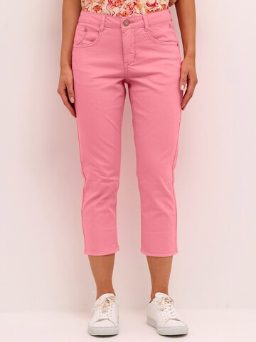 Coupe slim Jean 'Lotte' Cream en rose : devant