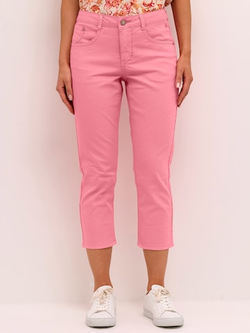 Coupe slim Jean 'Lotte' Cream en rose : devant