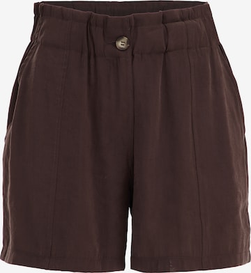 WE Fashion Loose fit Pleat-Front Pants in Brown: front