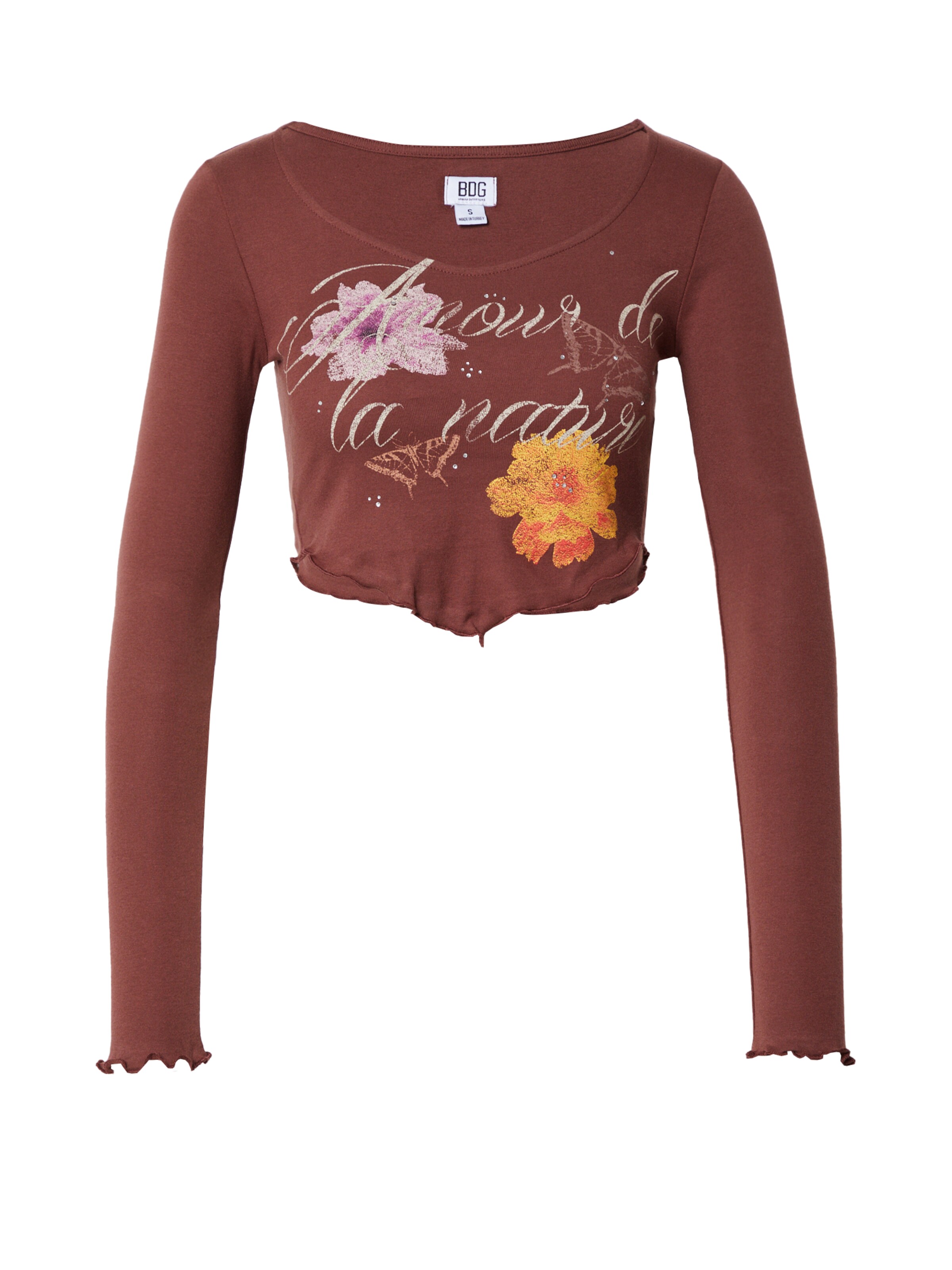 BDG Urban Outfitters Μπλουζάκι σε καφέ: μπροστά