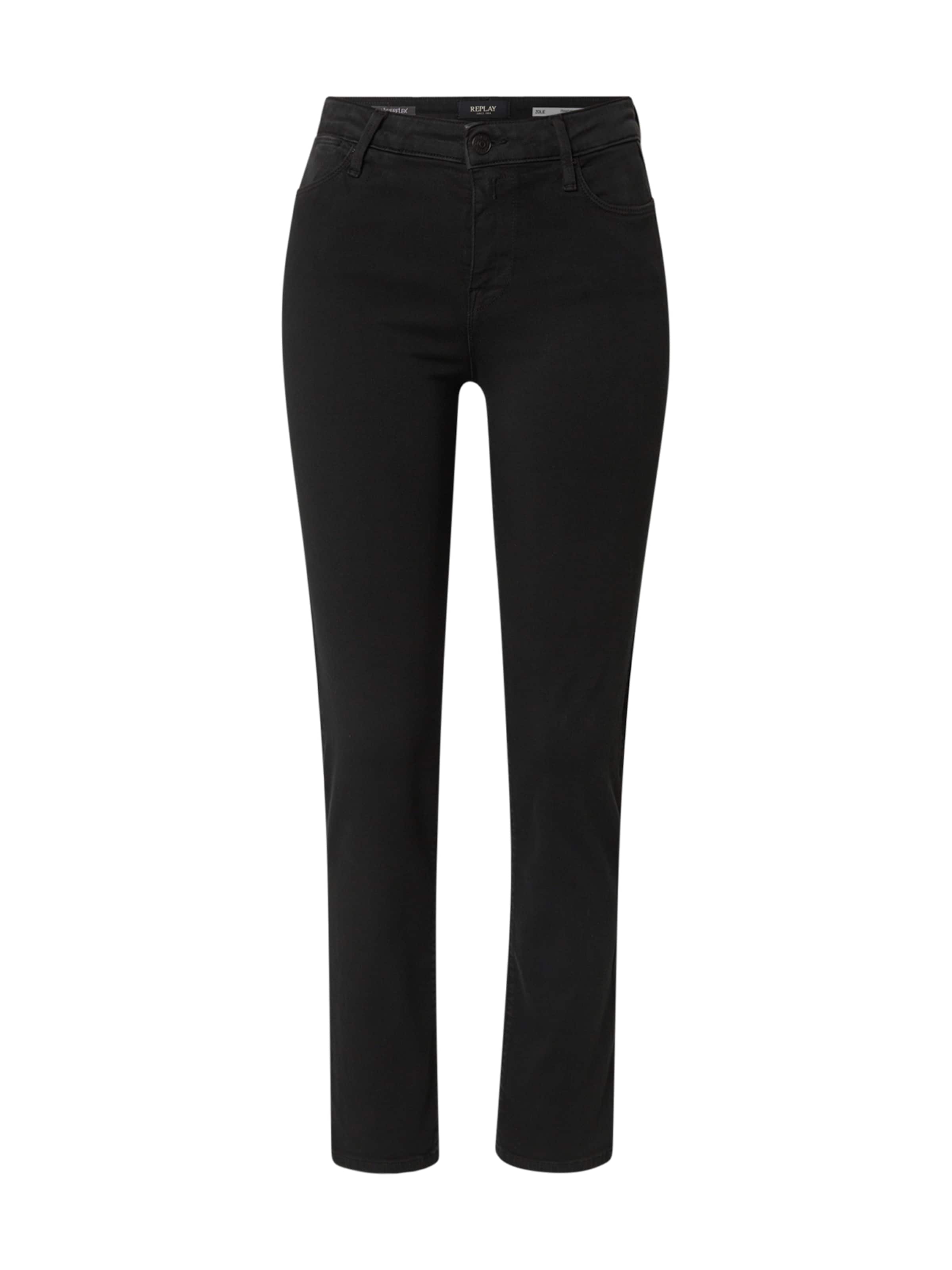 REPLAY Liibuv Teksapüksid 'ZOLIE', värv must: eest vaates