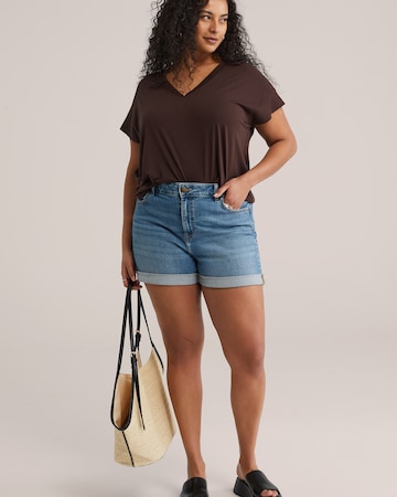 WE Fashion Скинни Джинсы в Синий