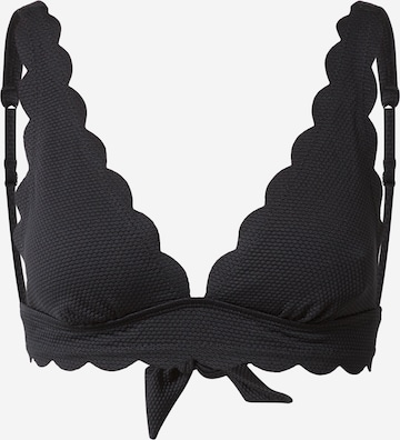 Hunkemöller - Triángulo Top de bikini 'Scallop' en negro: frente