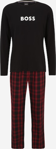 BOSS Black Long Pajamas 'Easy' in Red: front