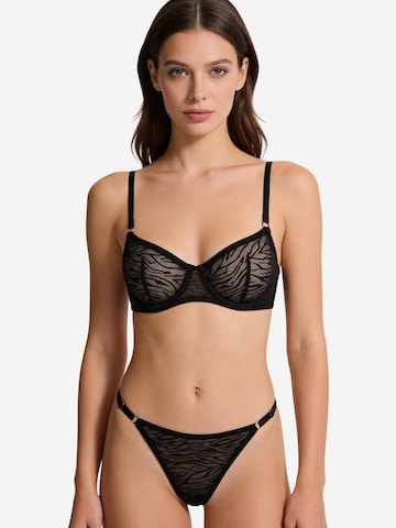 L.BEV Balconette Underwear sets 'Incanto' in Black: front