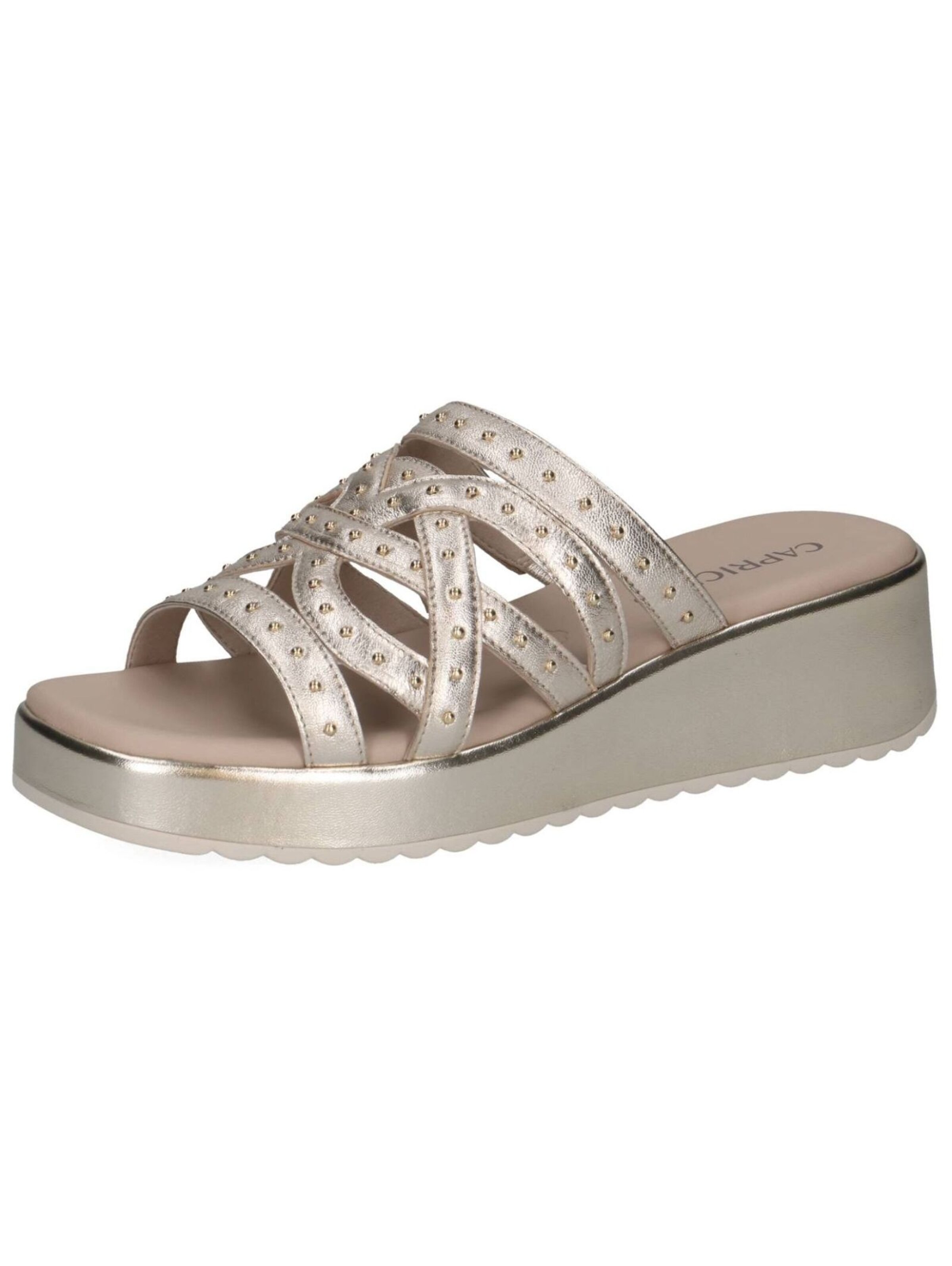 CAPRICE Pantolette in creme / champagner / gold, Produktansicht