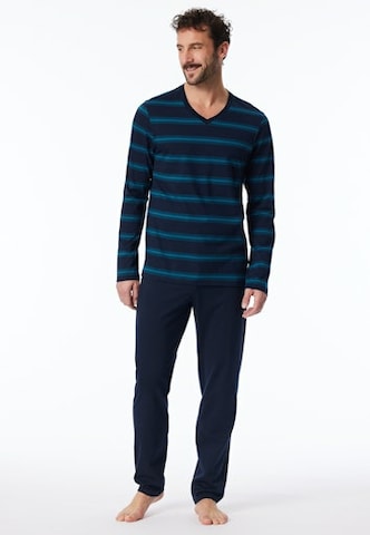 SCHIESSER Pyjama lang in Blauw: voorkant