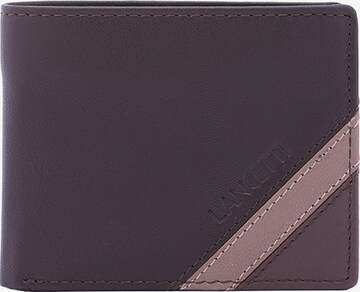 Portamonete 'Portafoglio Uomo Vera Pelle Nero con Dettagli Blu - Lancetti' di Lancetti in beige: frontale