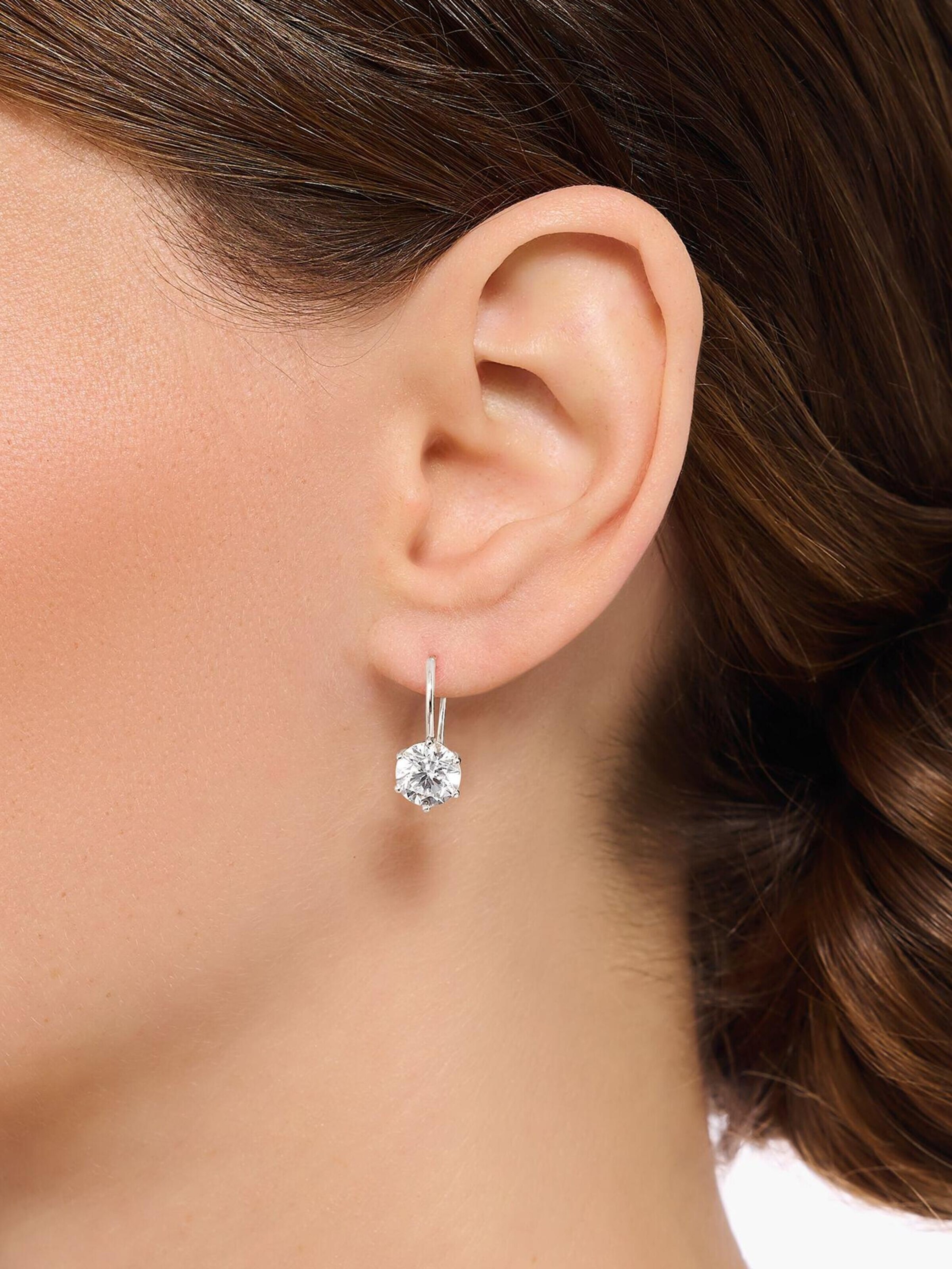 Boucles d'oreilles 'Ohrringe Silber Weiß Zirkonia' Thomas Sabo en blanc : devant