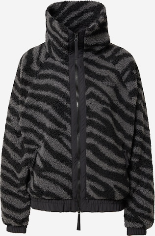 ADIDAS SPORTSWEAR Funkční fleecová mikina 'Hyperglam Fleece Zebra' – šedá: přední strana