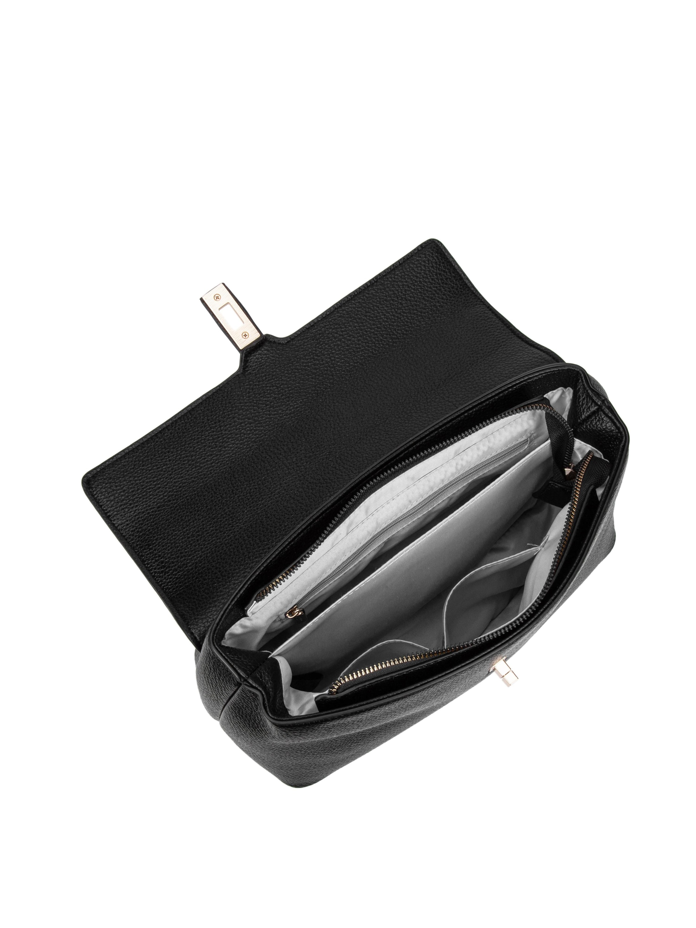 Borsa a mano 'Borsa a Mano Donna Pelle Vegana PU con Girello e Tracolla Rimovibile' di Diana&Co. in nero