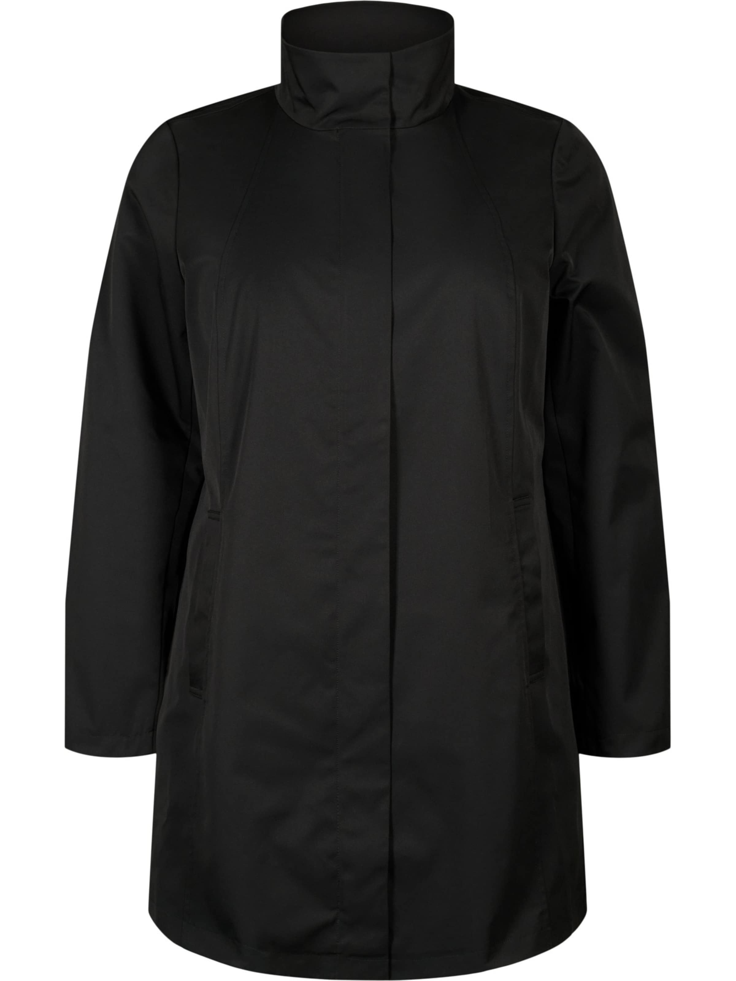 Zizzi Between-seasons parka 'SHELBY' in Black: front