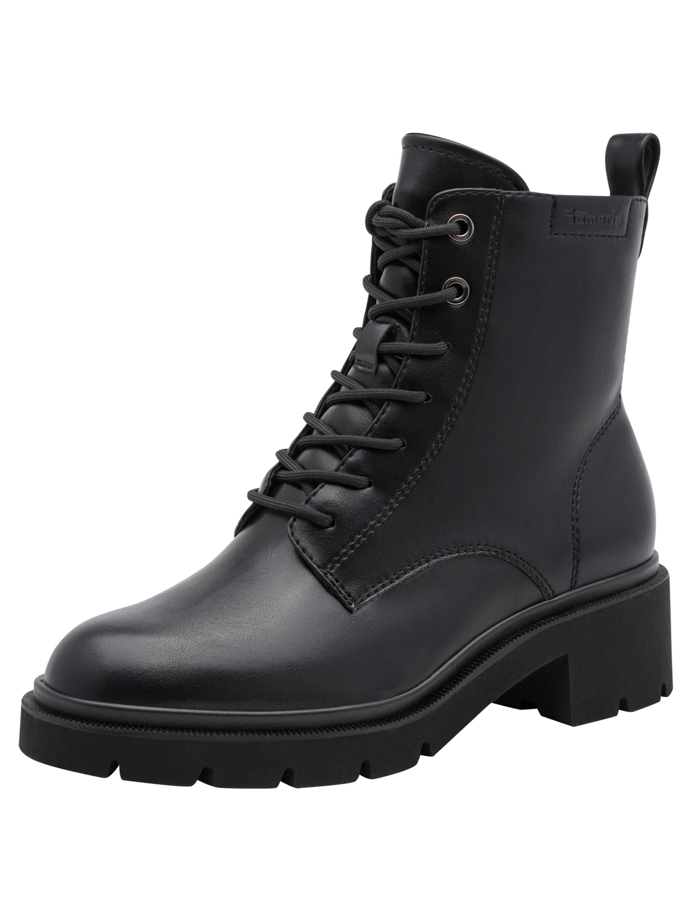 Stivaletto stringato di Tamaris in nero: frontale