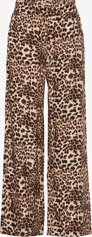 ICHI Wide Leg Housut 'Anisse' värissä beige: etupuoli