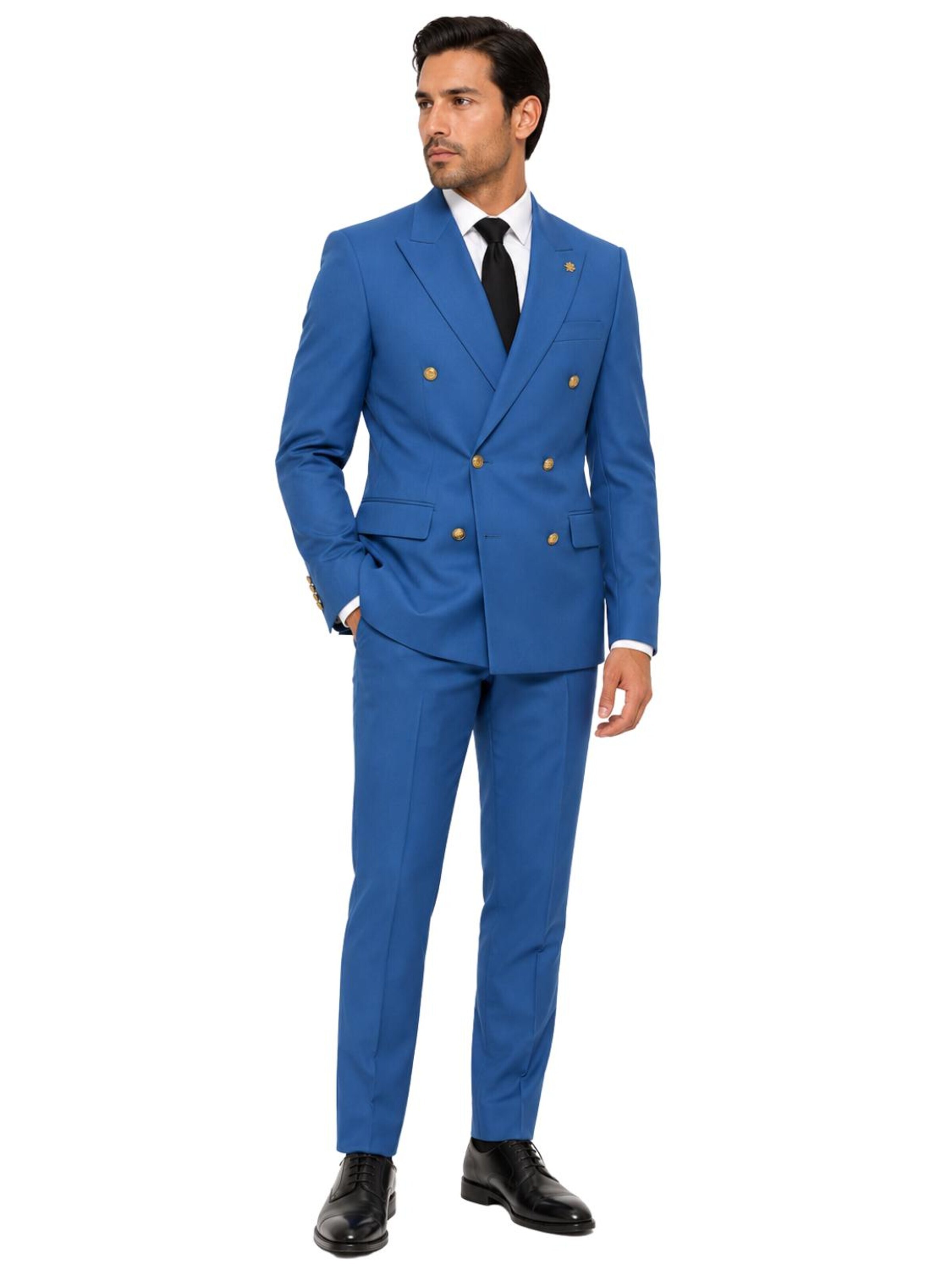 Guild Suit 'Slim Fit Zweireiher Anzug - Metallknopf' in 46 in Blue, Item view