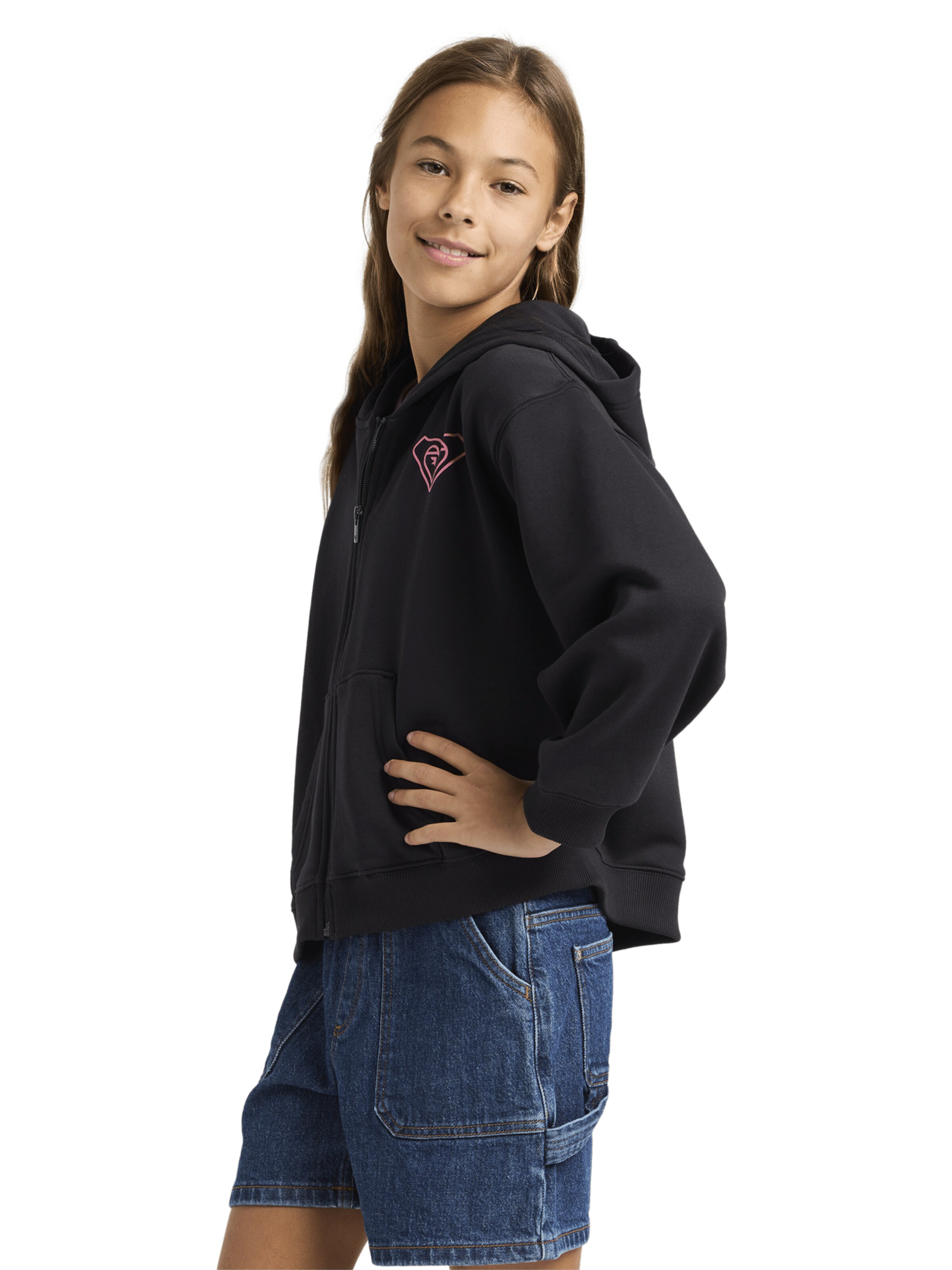 ROXY Sweatjacke 'Midnight Hike' in Schwarz