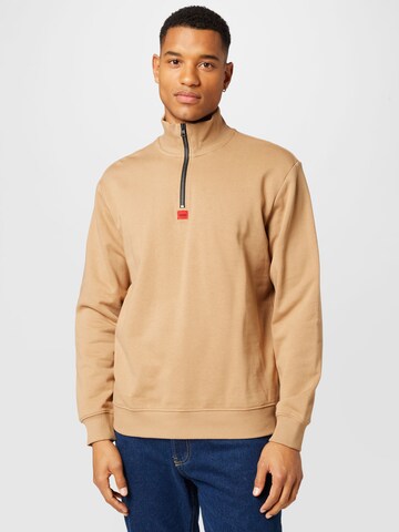 HUGO Red Sweatshirt 'DURTY' in Beige: front