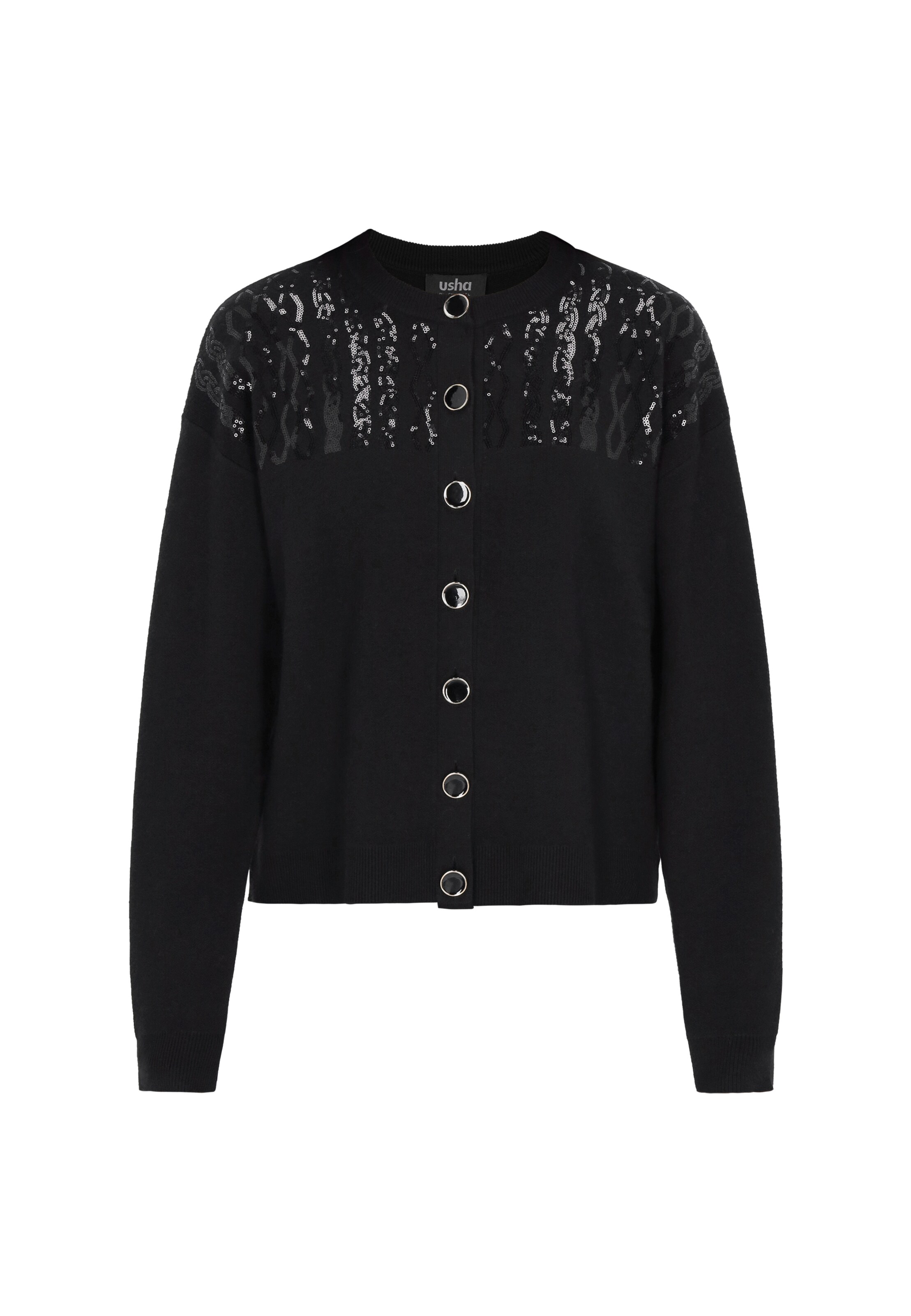 Cardigan usha BLACK LABEL en noir : devant