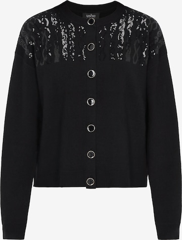 Cardigan usha BLACK LABEL en noir : devant