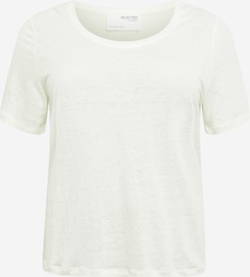 T-shirt 'SLFLINE' Selected Femme Curve en blanc : devant