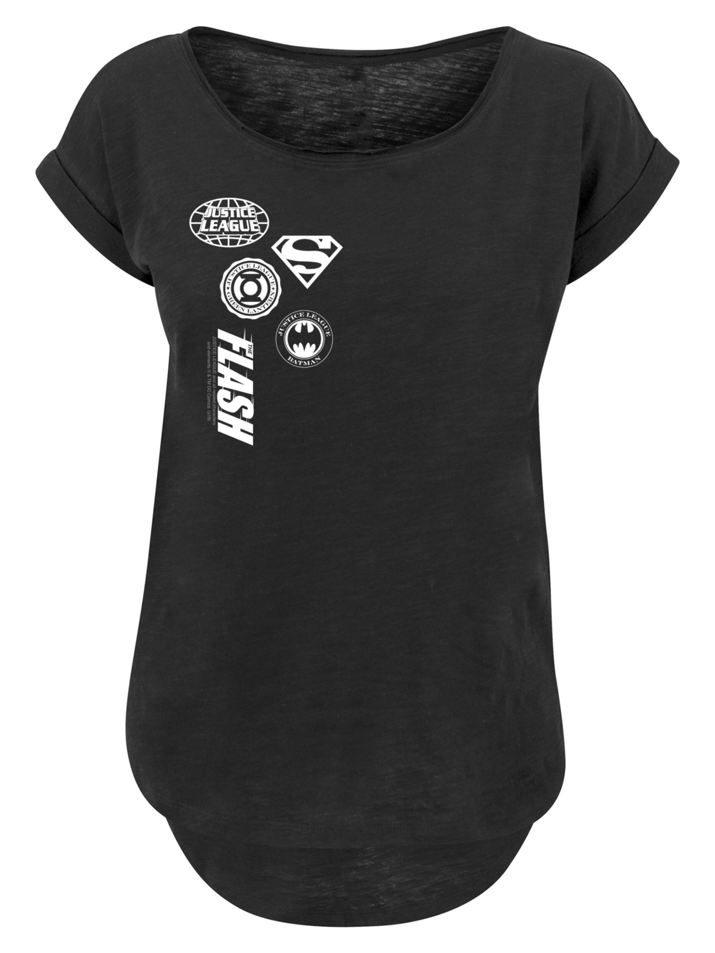 F4NT4STIC Shirt 'DC Comics Justice League Icons Cluster-BLK' in Black: front