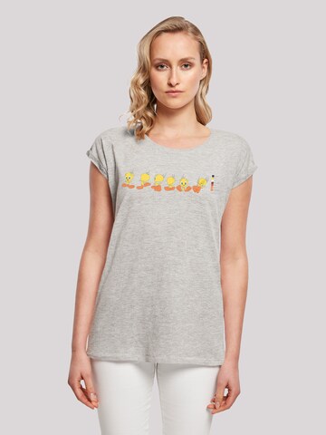 F4NT4STIC Shirt 'Looney Tunes Tweety Pie  Colour Code' in Grijs: voorkant