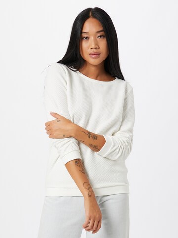 Sweat-shirt TOM TAILOR DENIM en blanc : devant