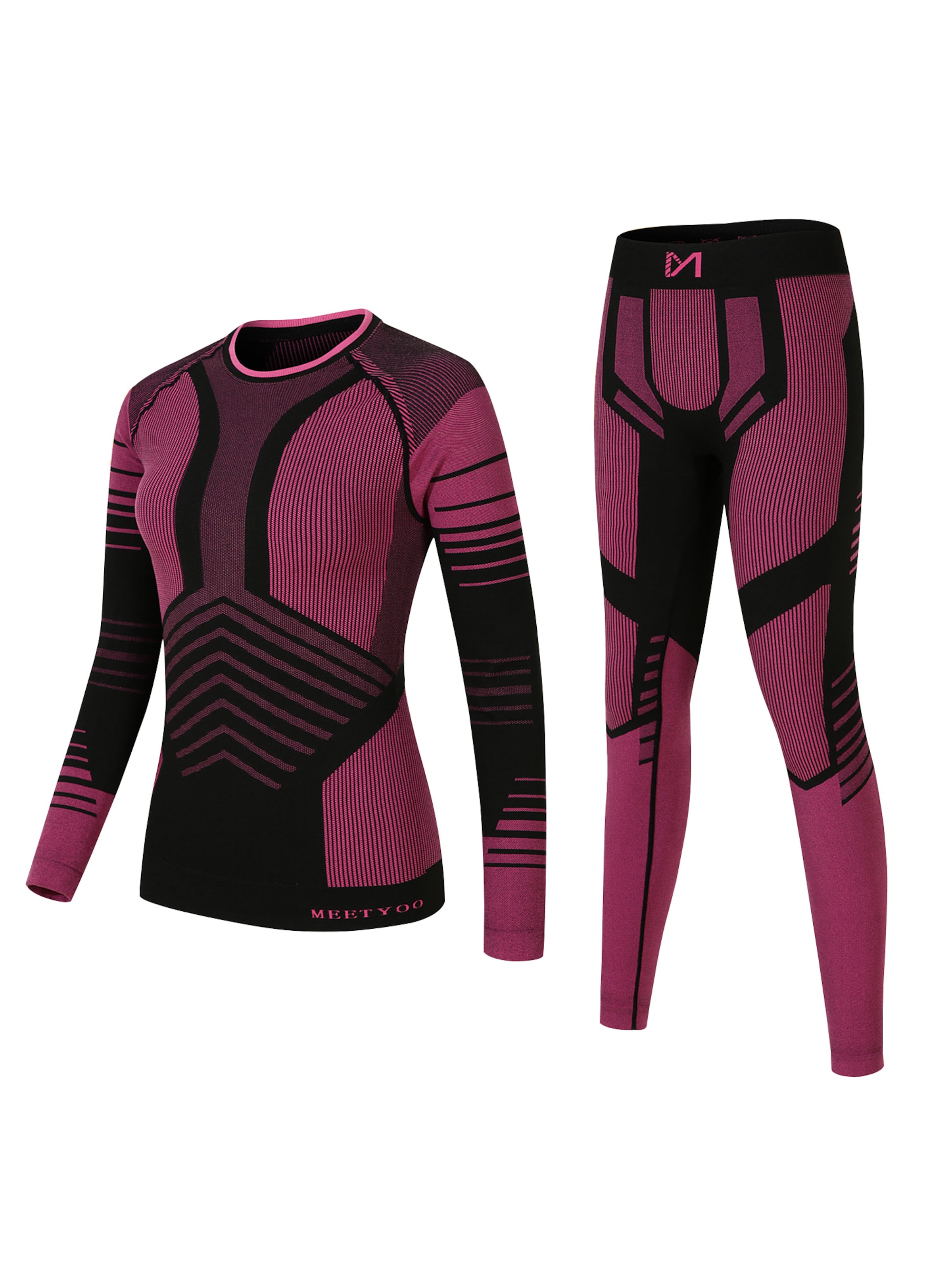 MEETWEE Sportbody 'Ski Base Layer for Skiing and Running' in Roze: voorkant