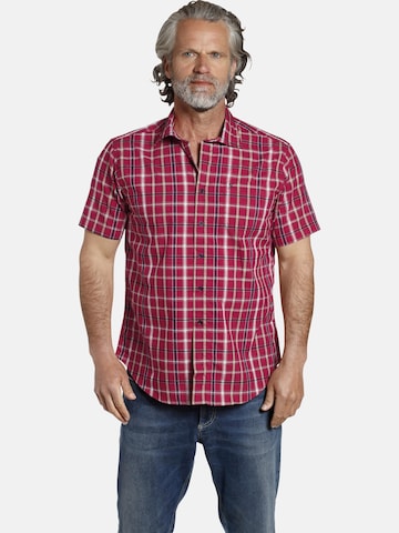 Jan Vanderstorm Comfort fit Button Up Shirt in Red: front