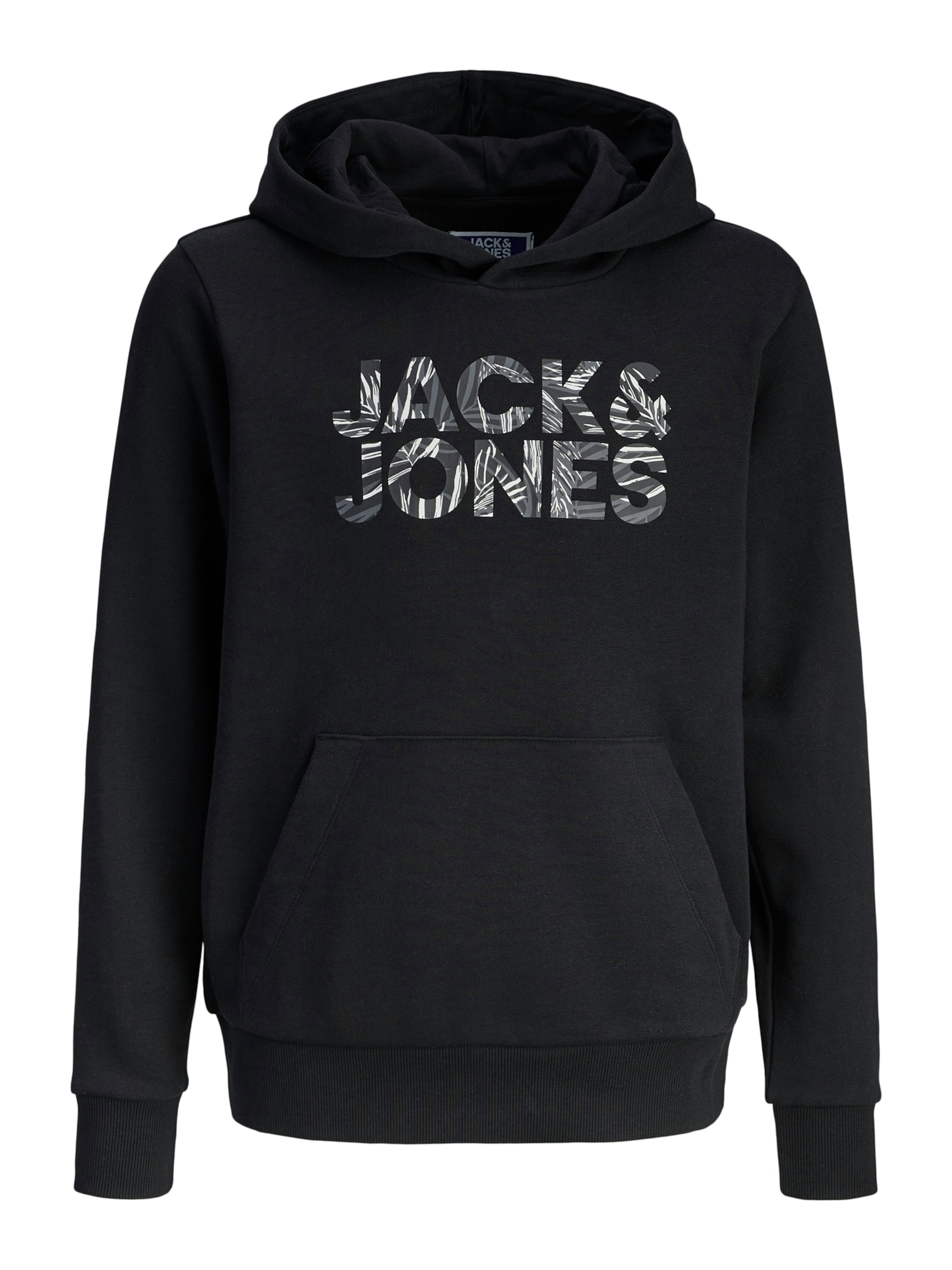 Jack & Jones Junior Tréning póló 'JJEJEFF' - fekete: elől