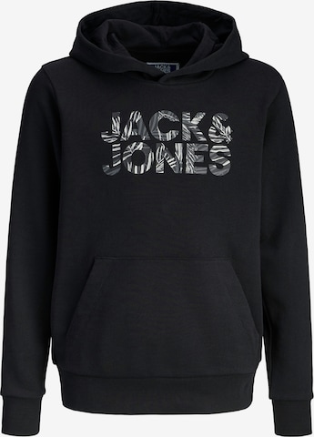 Jack & Jones Junior Sweatshirt 'JJEJEFF' in Zwart: voorkant