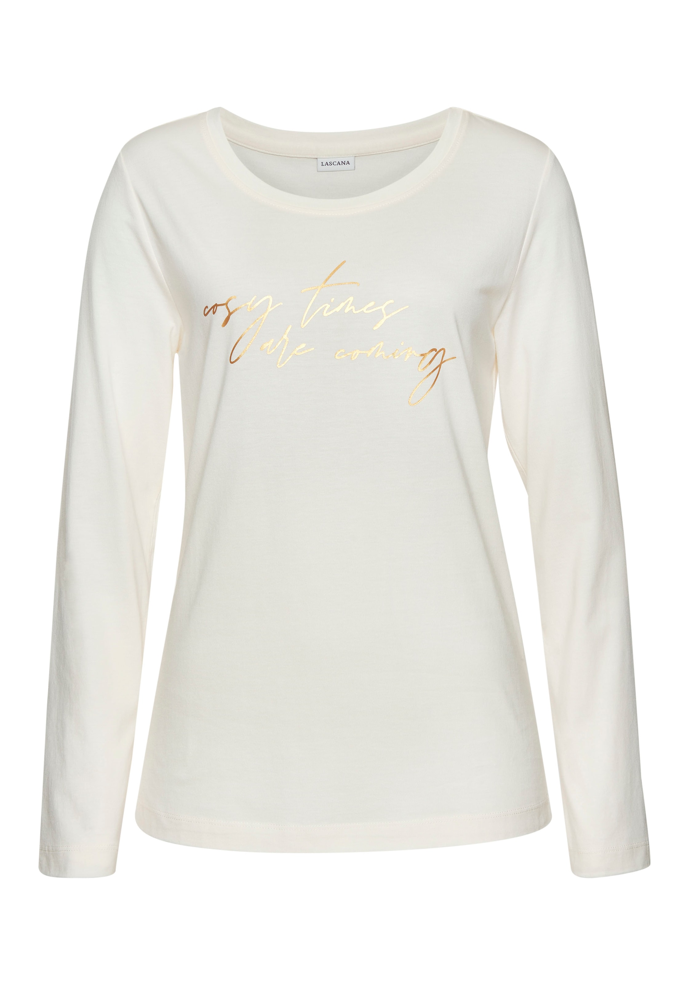 LASCANA Тениска за спане в бяло: отпред