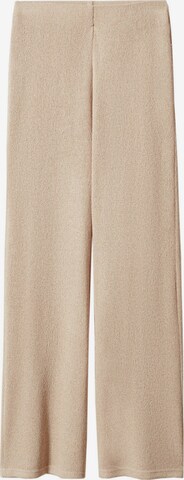 MANGO Wide leg Broek in Bruin: voorkant