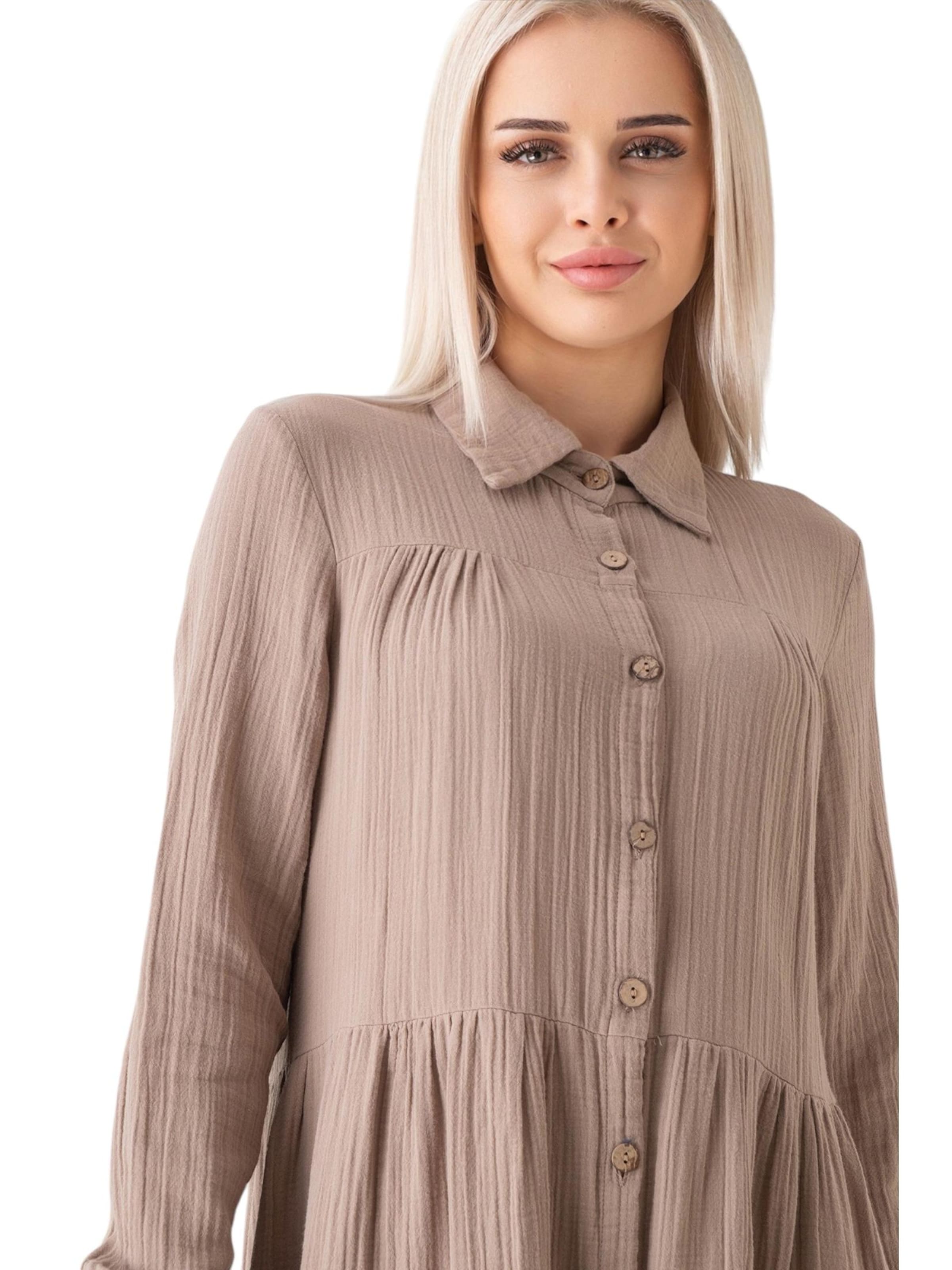WENOR - Vestido camisero 'SABRA' en beige