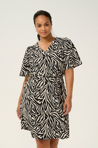 KAFFE CURVE Jurk 'Elisy' in Beige: voorkant