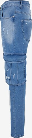 2Y Premium Skinny Cargo Jeans in Blue
