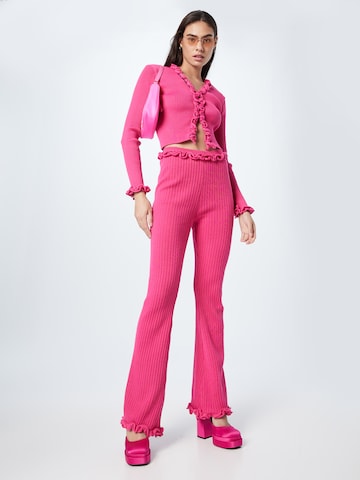 Daisy Street Rozkloszowany krój Spodnie 'BECKY' w kolorze różowy