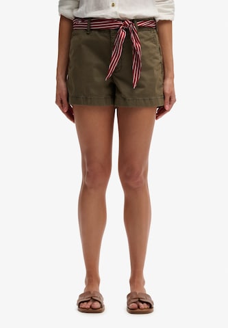 Coupe slim Pantalon chino 'Classic' Superdry & Co en vert : devant