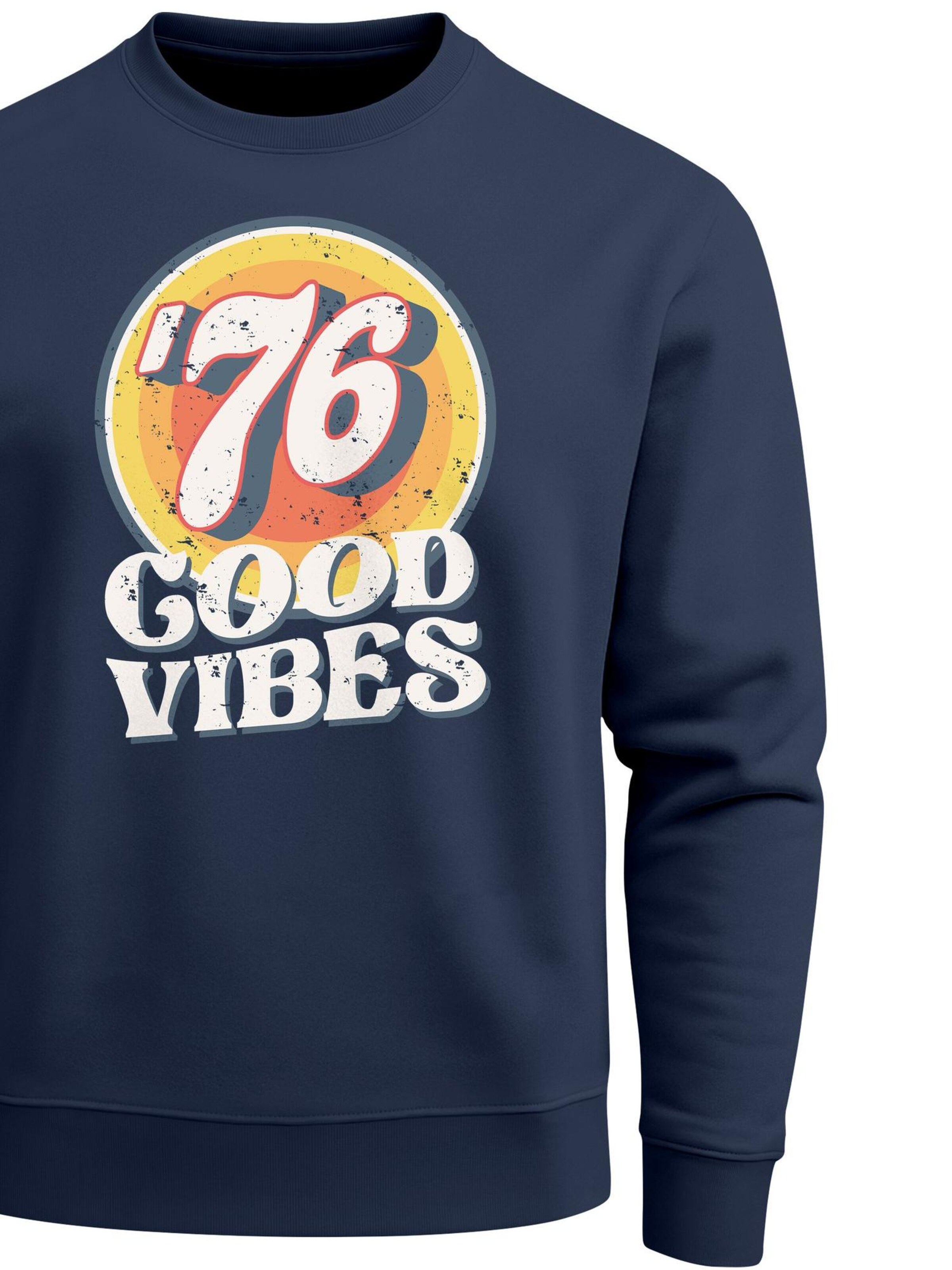 Neverless Sweatshirt 'Good Vibes '76'‌‌‌‌‌‌‌ in Blau