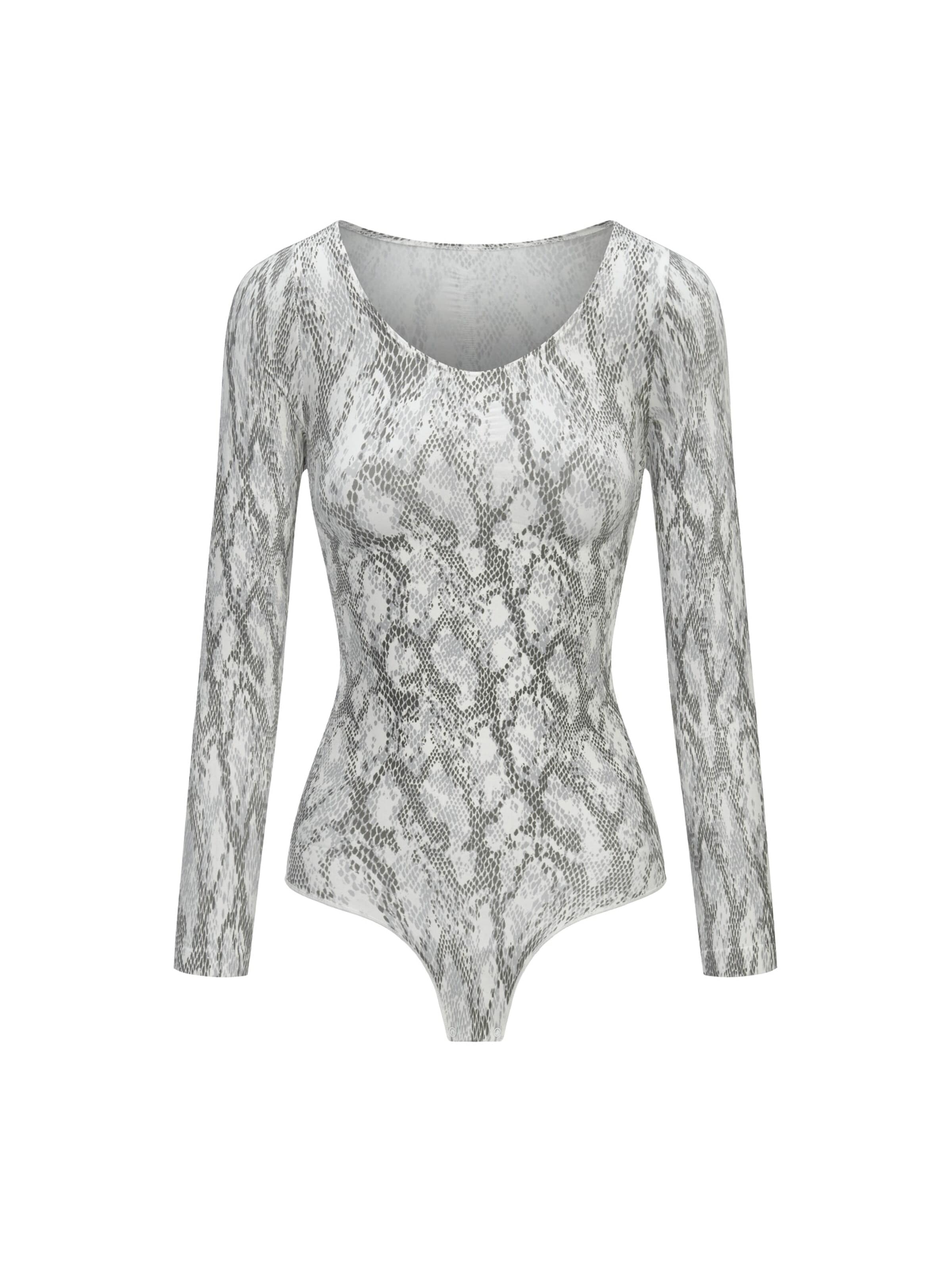 Body modelant 'Bodysuit Sculpting Shapewear Longsleeve mit String' cfab (formerly creamy fabrics) en blanc : devant