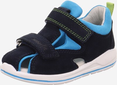 Atviri batai 'BOOMERANG' iš SUPERFIT, spalva – tamsiai mėlyna / azuro spalva / kivių spalva, Prekių apžvalga