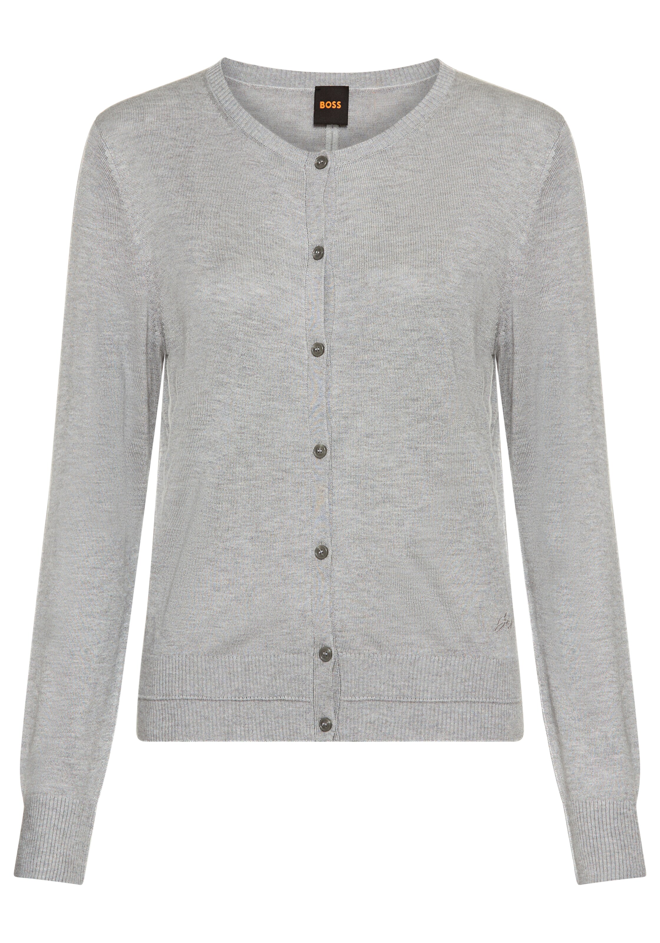 BOSS Strickjacke in silbergrau, Produktansicht