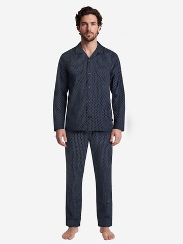 SEIDENSTICKER Pyjama lang 'Classic Web' in Blauw